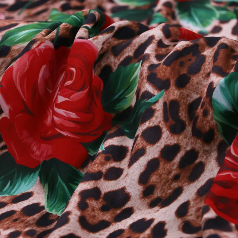 Женская эластичная ткань розовое леопардовое платье полиэстер мягкая для