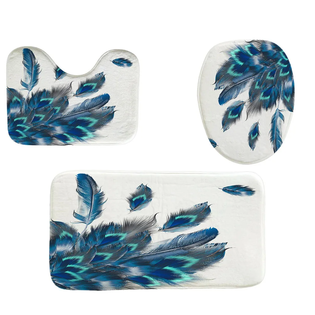 3pcs bathroom mat set Non-Slip bathroom carpet set Fish Scale tapete banheiro Bath Mat Bathroom Kitchen Doormats Decor