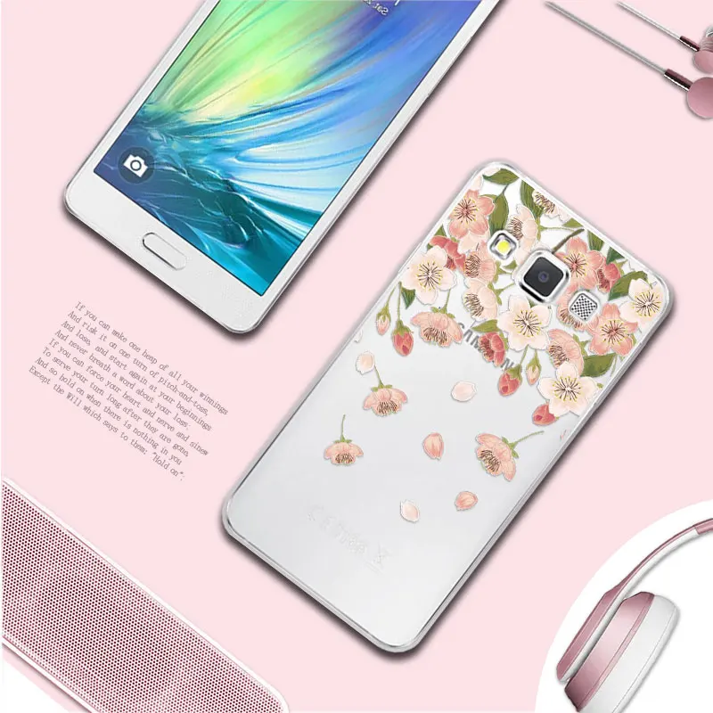 Чехол для samsung A3 4," 3D Рельефный цветок птица кружева мягкий TPU чехол для телефона s Coque для samsung Galaxy A3 A300 A3000
