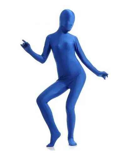 

New 2017 Zentai Full Suit Sexy Spandex Blinded Long Sleeve Bodysuit Jumpsuit Women Men Catsuit Halloween Zentai Costume