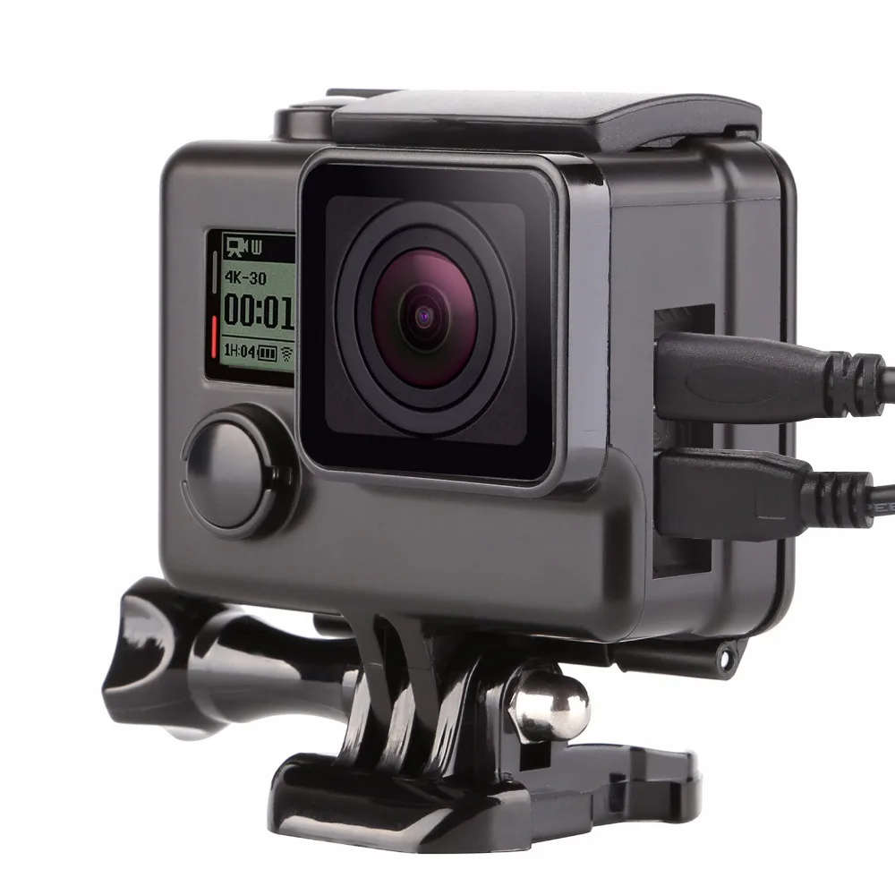 Черный боковой открытый защитный чехол для Gopro Hero 3 4 + черный Серебряный Скелет