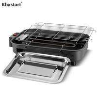 Kbxstart 220V Multifunction Electric Griddles Smokeless Barbecue Teppanyaki BBQ Roasting Pan Barbecue Stove Machine Roaster