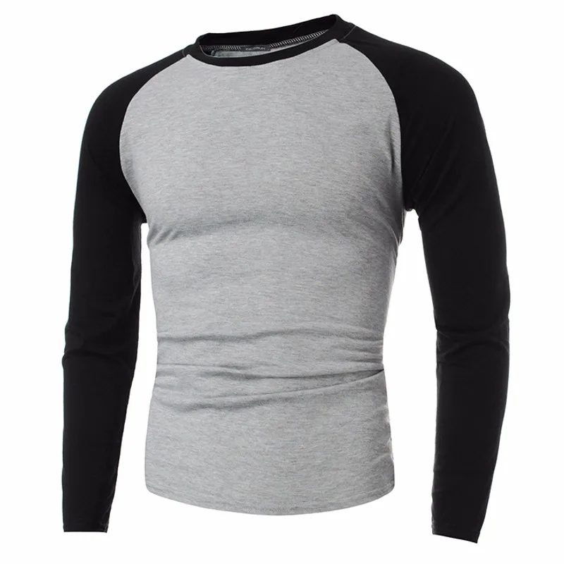 

INCERUN 2021 New Plus Size Tshirts Cotton Men Long Sleeve Raglan Tee Casual Tops T-shirts Crew neck Mens Slim Fit Tshirt S-4XL