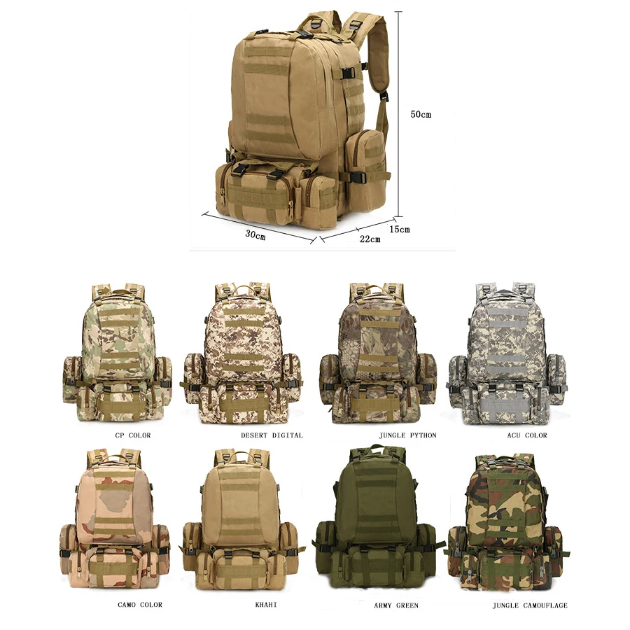 50L военный тактический рюкзак для альпинизма велоспорта уличные сумки мужская