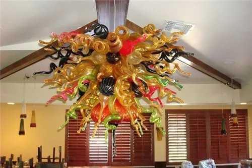 

Living Room Modern Contemporary Hanging Multi Colored Chihuly Glass Chandelier Lamp