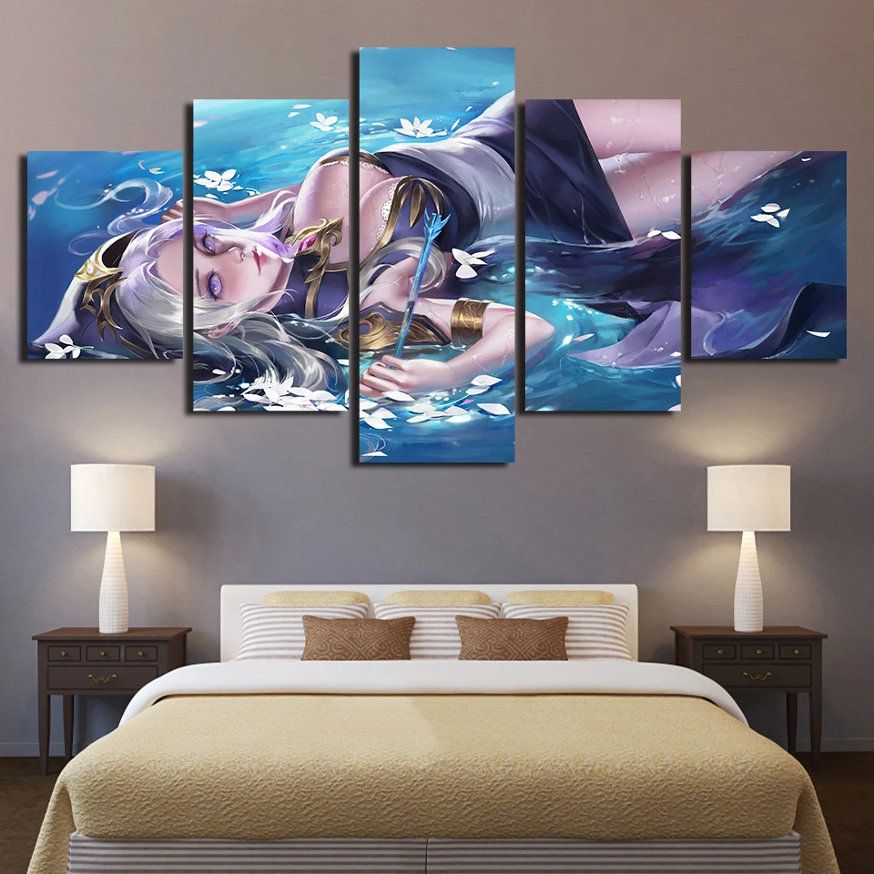 Домашний декор HD Печать картины 5 шт. Аш подвесные настенное искусство модульный