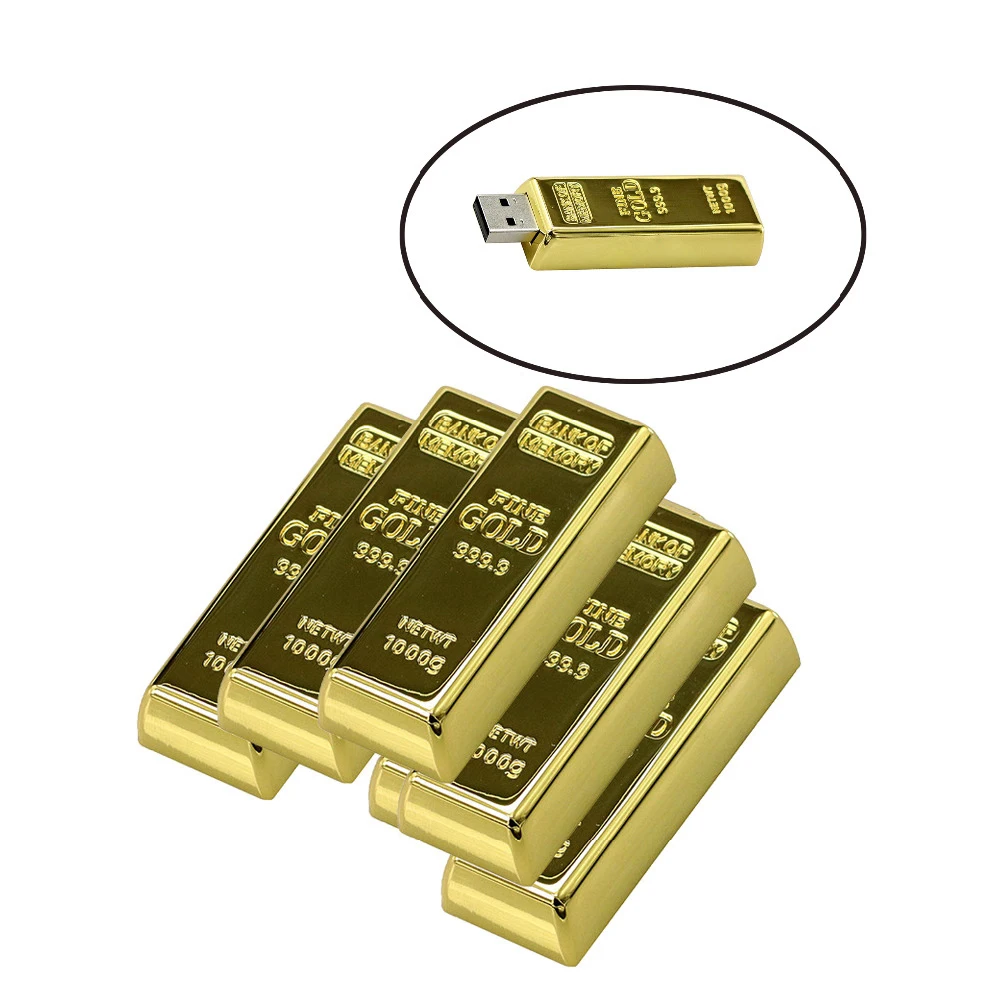 Модный USB флеш-накопитель в виде слитка золотого цвета флэш-накопитель
