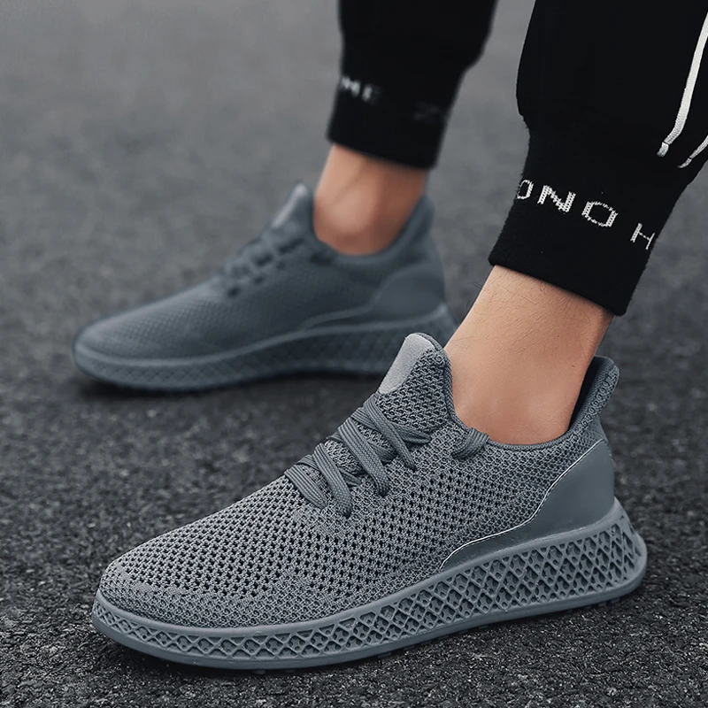 UPUPER кроссовки для мужчин дышащая сетка шнуровка спортивная обувь пробежек
