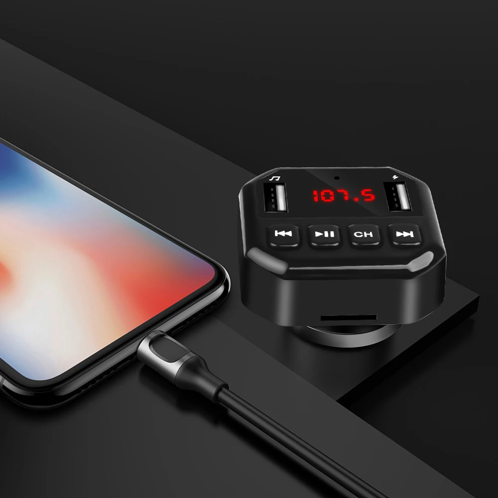Fm-передатчик 3.1A Dual USB зарядное устройство Bluetooth Handsfree автомобильный комплект напряжение ЖК-дисплей беспроводной аудио приемник MP3 плеер