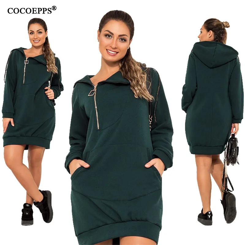 5XL 6XL осеннее женское платье большого размера зимнее теплое платье большого размера с капюшоном облегающее повседневное женское обтягивающее платье