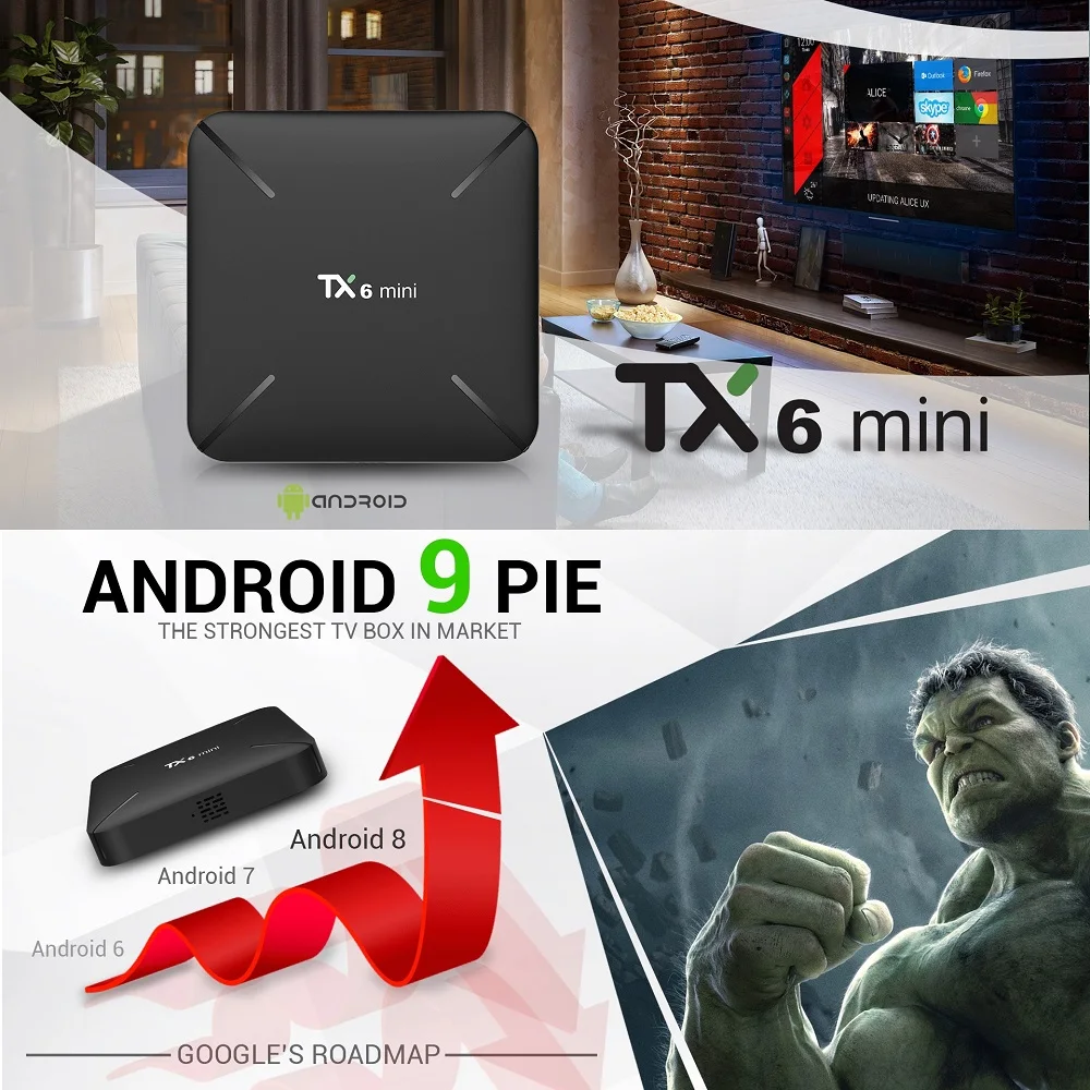 Android 9 0 ТВ коробка TX6 мини 2 Гб оперативной памяти 16 встроенной процессор Allwinner H6 4