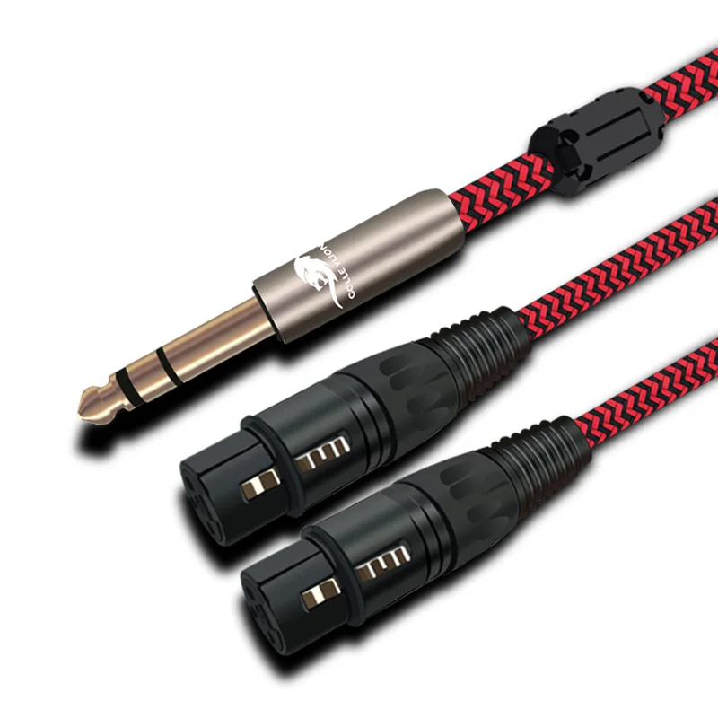 

Stereo 1/4'' TRS 6.35mm Male to Dual XLR Female Audio Cable for Mixer Amplifiers Guitar Home Speaker System Y Splitter Cords