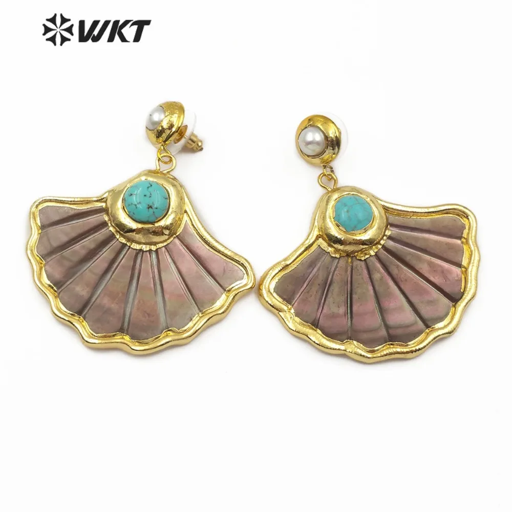 WKT WT-E504 Новый продукт! Серьги-капли с геометрическим элементом и зубчатыми