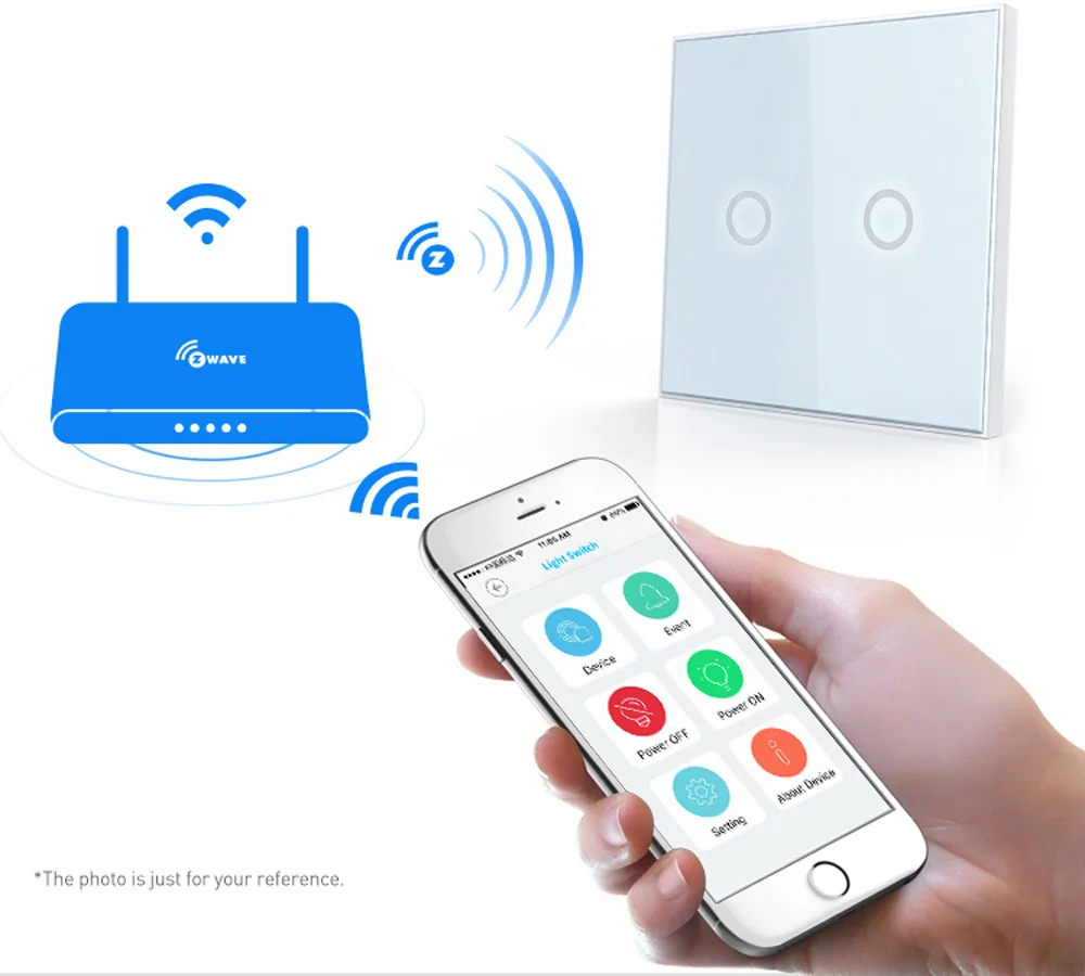Европейская версия 868 4 МГц Zwave настенный выключатель света 2 Gang домашняя