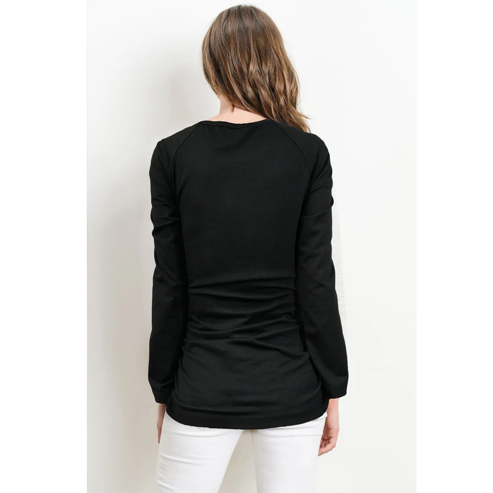 Белва Для женщин Рождество ткань для беременных с длинными рукавами и круглым