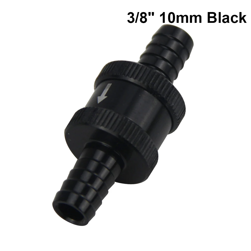 10mm Black Высокое качество алюминии Сплав топливным обратным проверочным клапаном в одну сторону бензин дизель 6/8/10/12/14 мм PQY-FCV - Цвет: 10mm Black