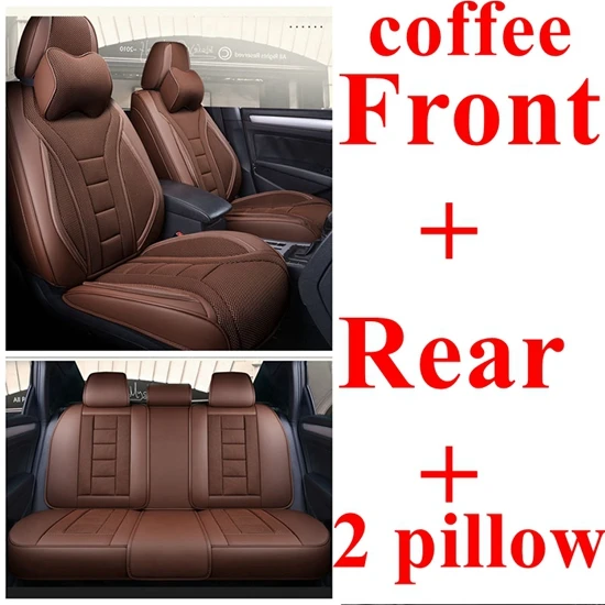 coffee Передняя+ задняя крышка сиденья автомобиля для Nissan Qashqai Kicks Navara D22 Juke X-trail Leaf Tiida Versa Patrol LIVINA NP300 Sentra muano - Название цвета: coffee