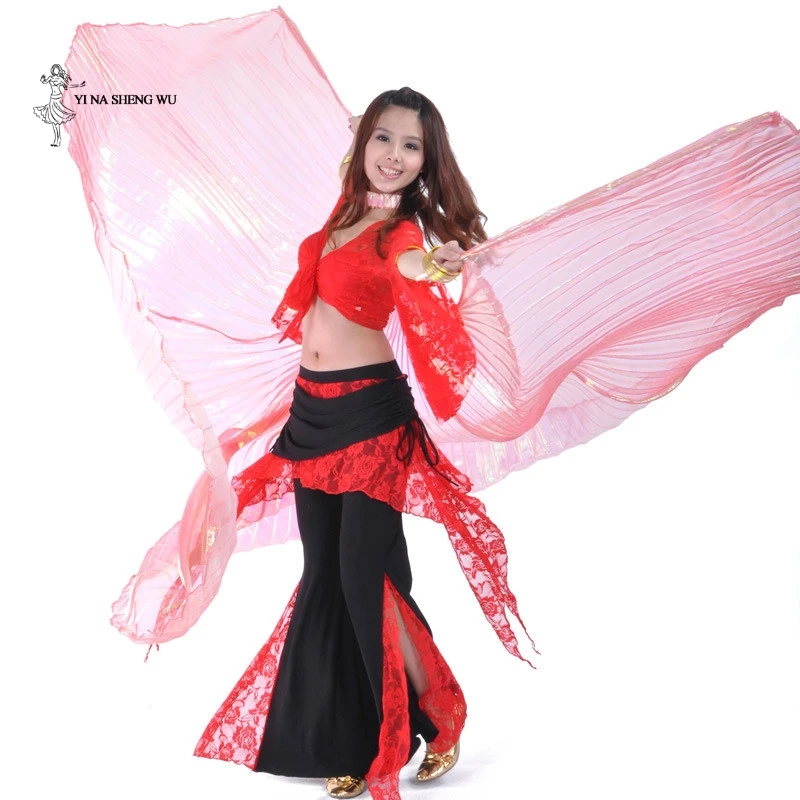 Женский костюм для танца живота танцевальный с кружевными рукавами бабочками и