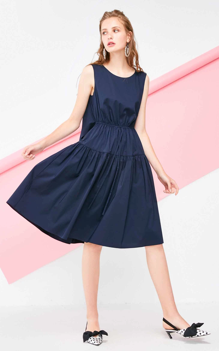 Vero Moda женские декоративные шнурок без рукавов трапециевидной формы миди платье чистый платье | 31837A512