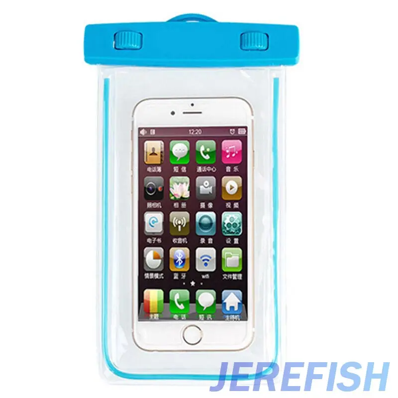 JEREFISH водонепроницаемая сумка светящийся ночной подводный чехол для iPhone Samsung Galaxy