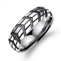 6mm classic mens tire ring stainless steel punk rings for male wedding band jewelry anel masculino bague homme