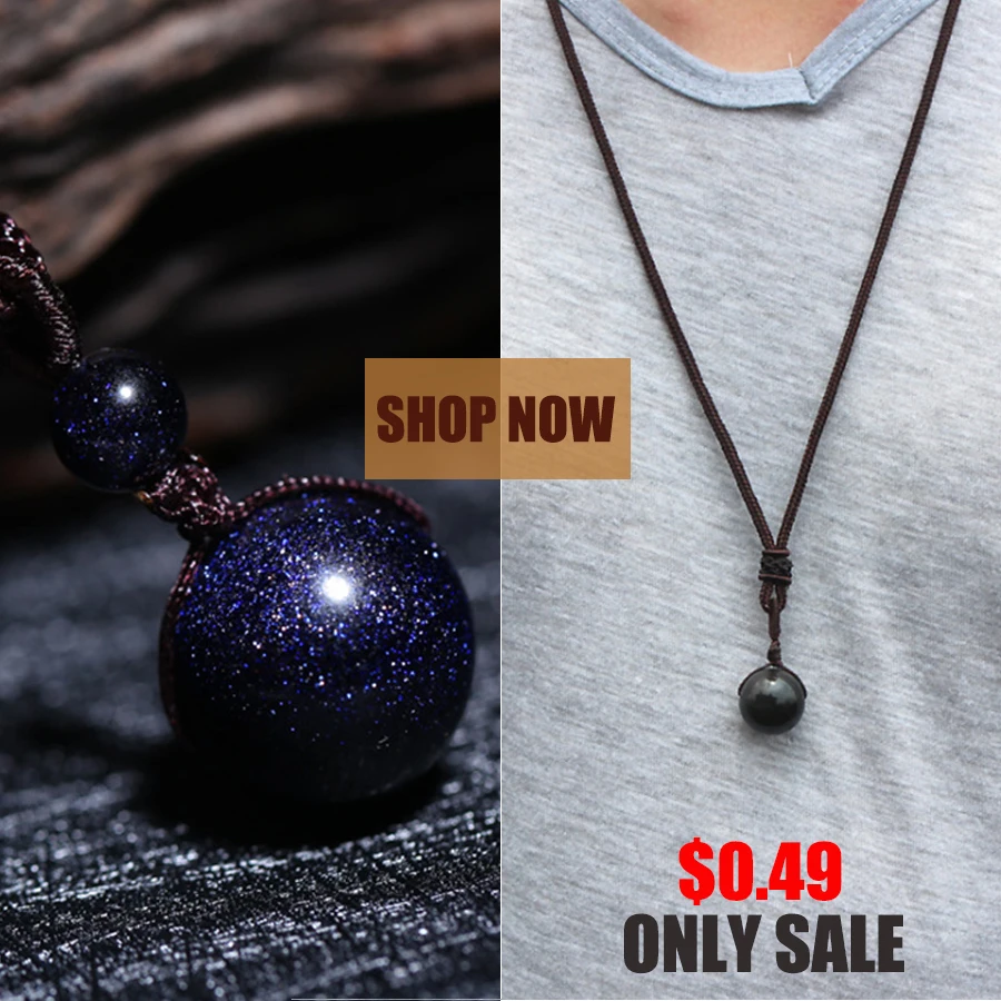 Женское Ожерелье из Песочная бусина ed синяя подвеска на удачу колье ручной