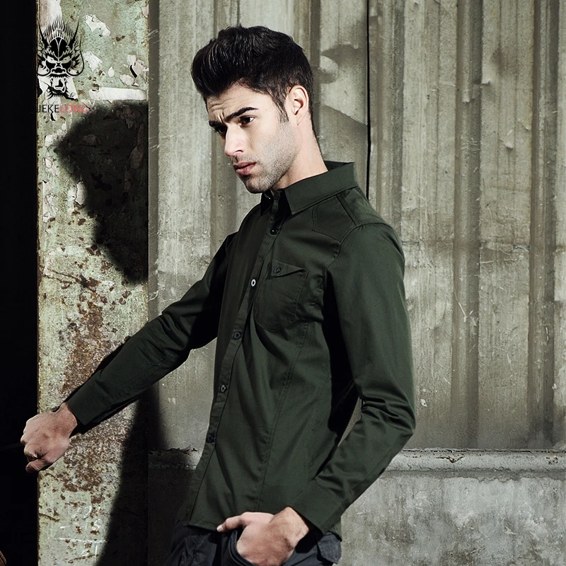 JUEKELONG New Men Shirts Business Long Sleeve Casual Turn-down Collar 100% Cotton Male Shirt Slim Fit Popular Designs | Мужская одежда