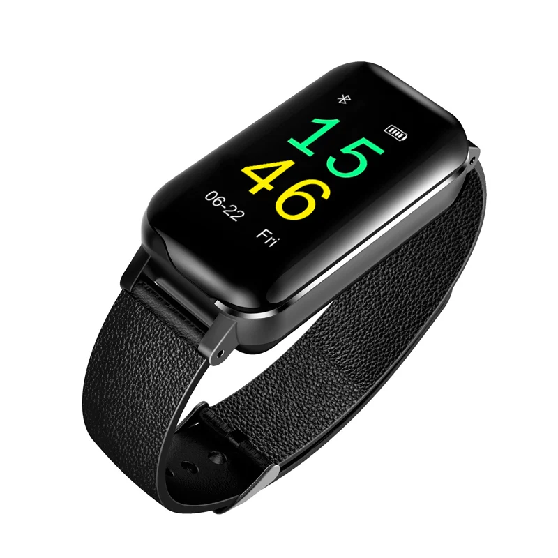 Smartband Black Bluetooth Смарт-браслет с двумя наушниками монитор сердечного ритма гарнитура Talk band смарт-часы фитнес-трекер Шагомер наушники - Цвет: Smartband Black