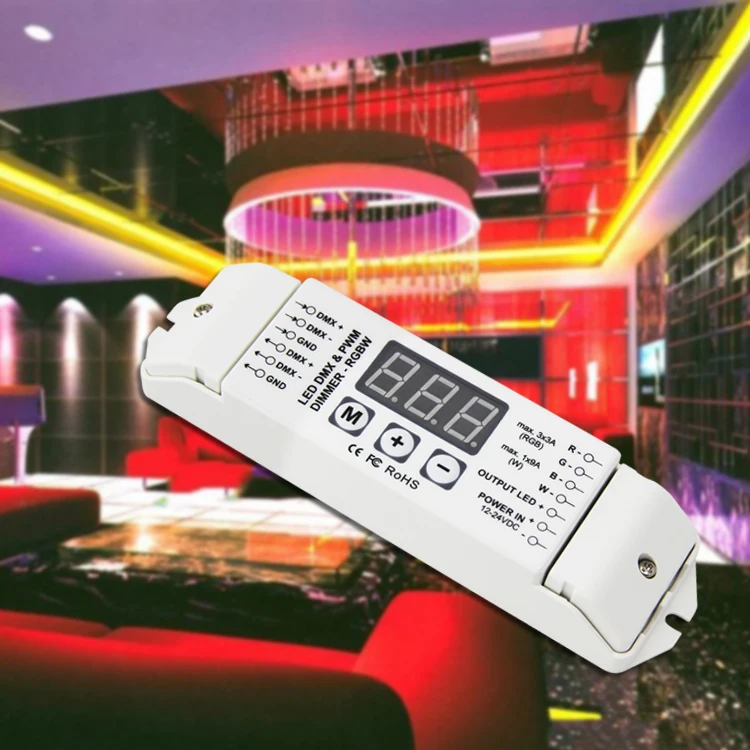BC 834 DC12V 24V DMX LED декодер 4CH выход DMX512 1990 диммер контроллер экран дисплей для SMD 5050 RGBW