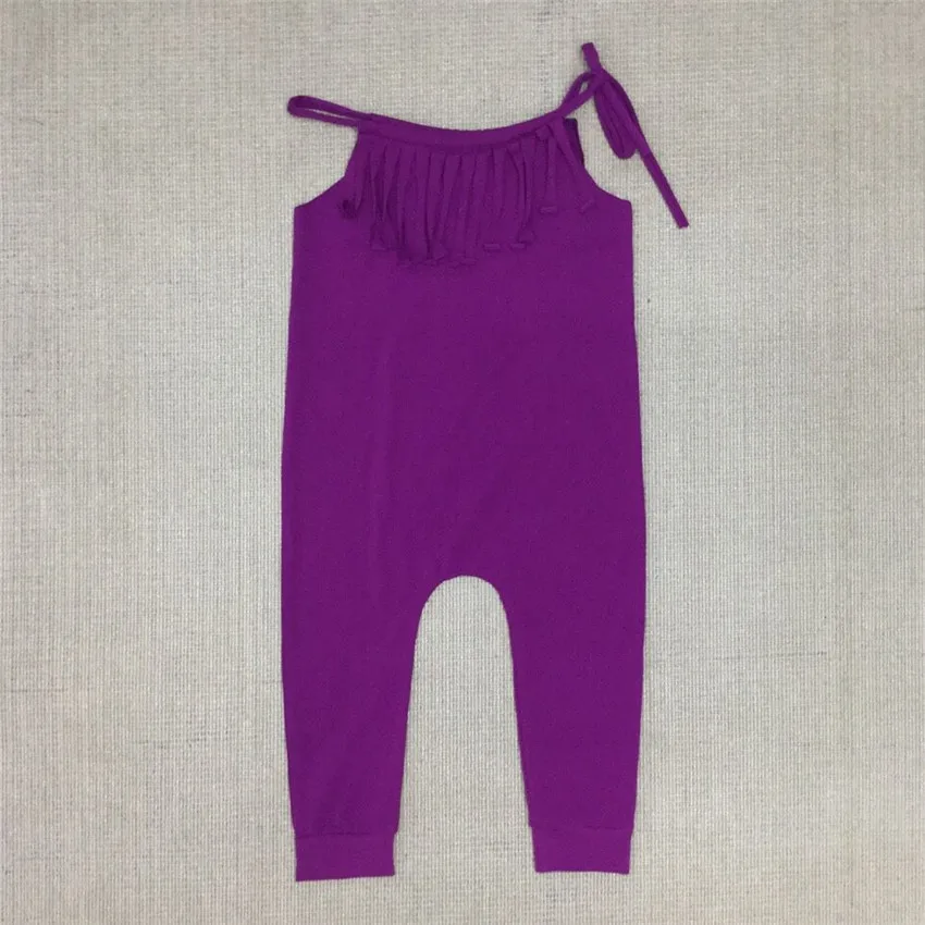 Детский однотонный хлопковый комбинезон с кисточками для девочек|jumpsuit newborn|romper