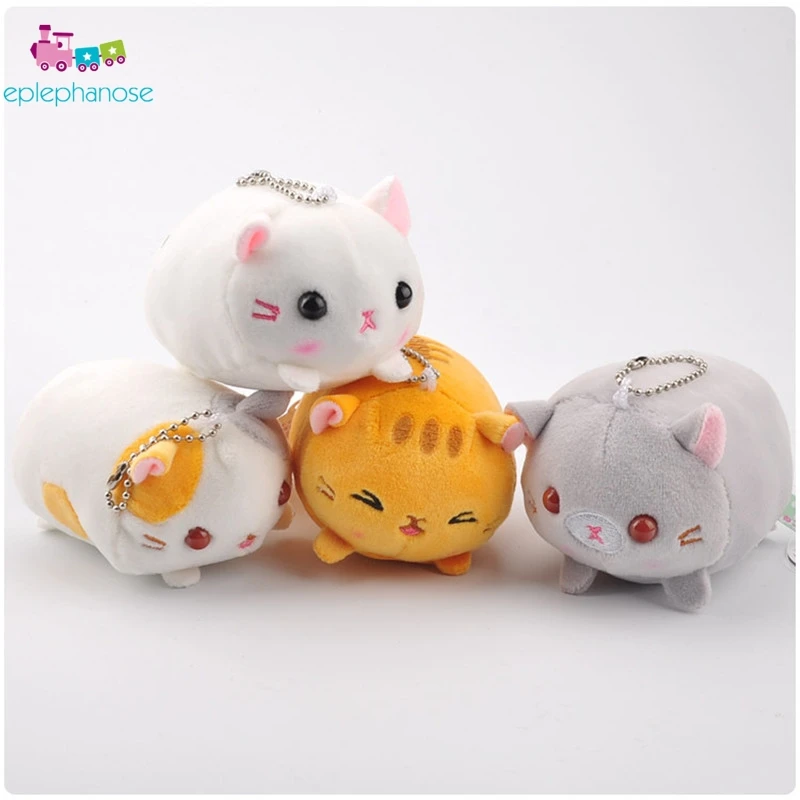 8 см японский Kawaii набивной Кот Мультяшные плюшевые игрушки мягкие кошки аниме брелок животные Маленькая подвеска брелок со стразами детские подарки игрушки