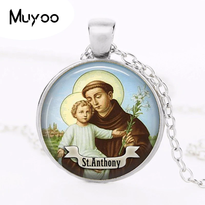 Колье с логотипом St Anthony Винтажное колье ручной работы бронзовой цепочкой