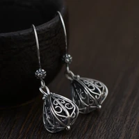 s925 silver antique process of hollow out contracted eardrop new products wholesale gift thai silver