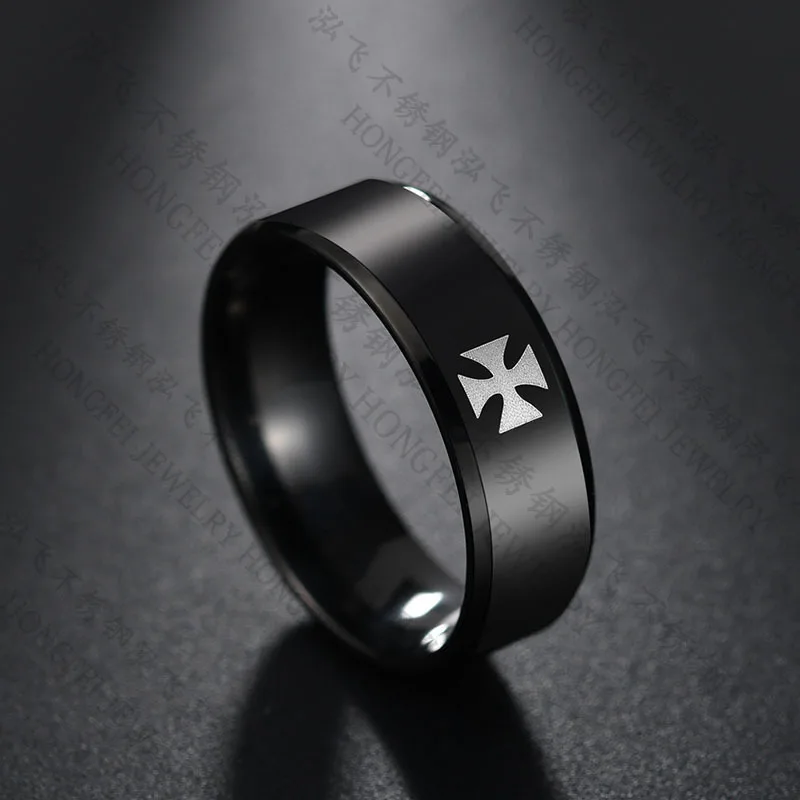 Креативное мужское кольцо с крестом религиозное титановое стальное религиозный
