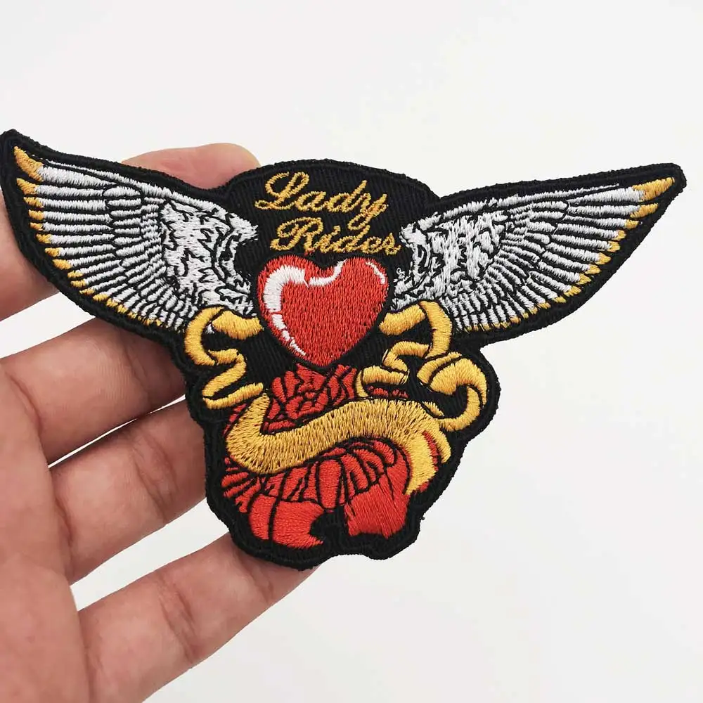 Леди Райдер Роза из лоскутного топа с вышивкой в стиле панк для байкеров нашивки