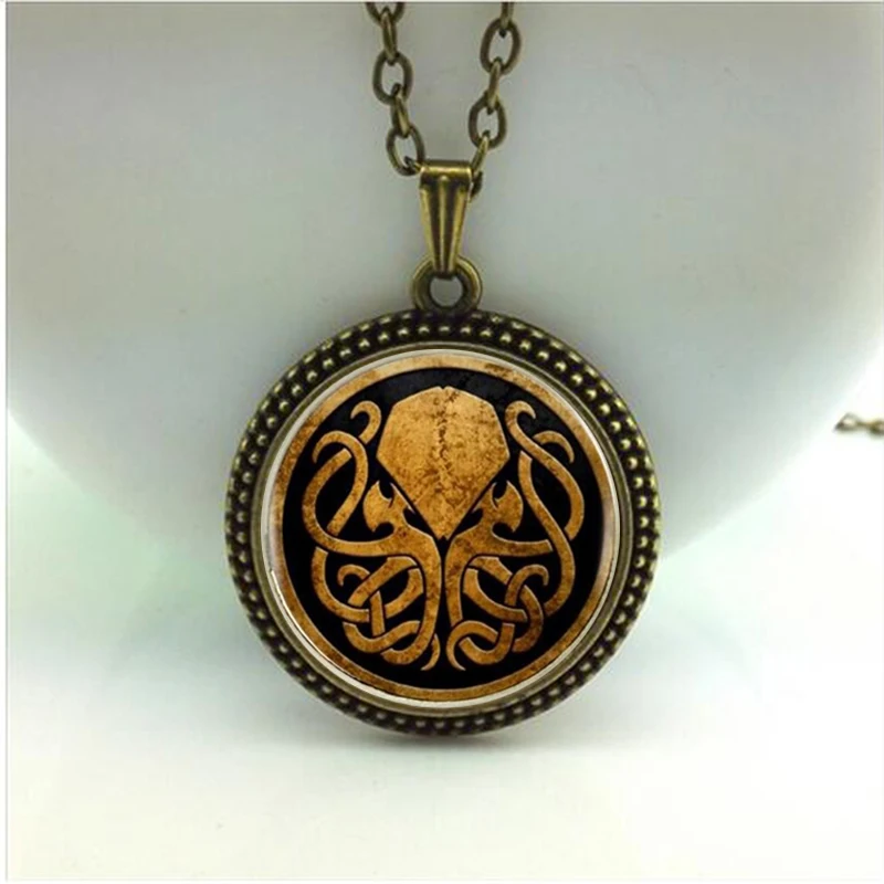 Cthulhu Pendant Necklace Handmade Bronze Copper Chain Long Vintage Women Jewelry A-014 HZ1 | Украшения и аксессуары