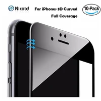 10pcslot 3d curved carbon fiber soft edge tempered glass for iphone 8 plus 6s 6 plus phone screen protector film for iphone 7 8