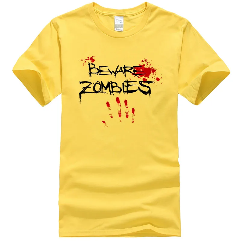 2017 летняя новая мужская и женская футболка с надписью beware zombies модная крутая