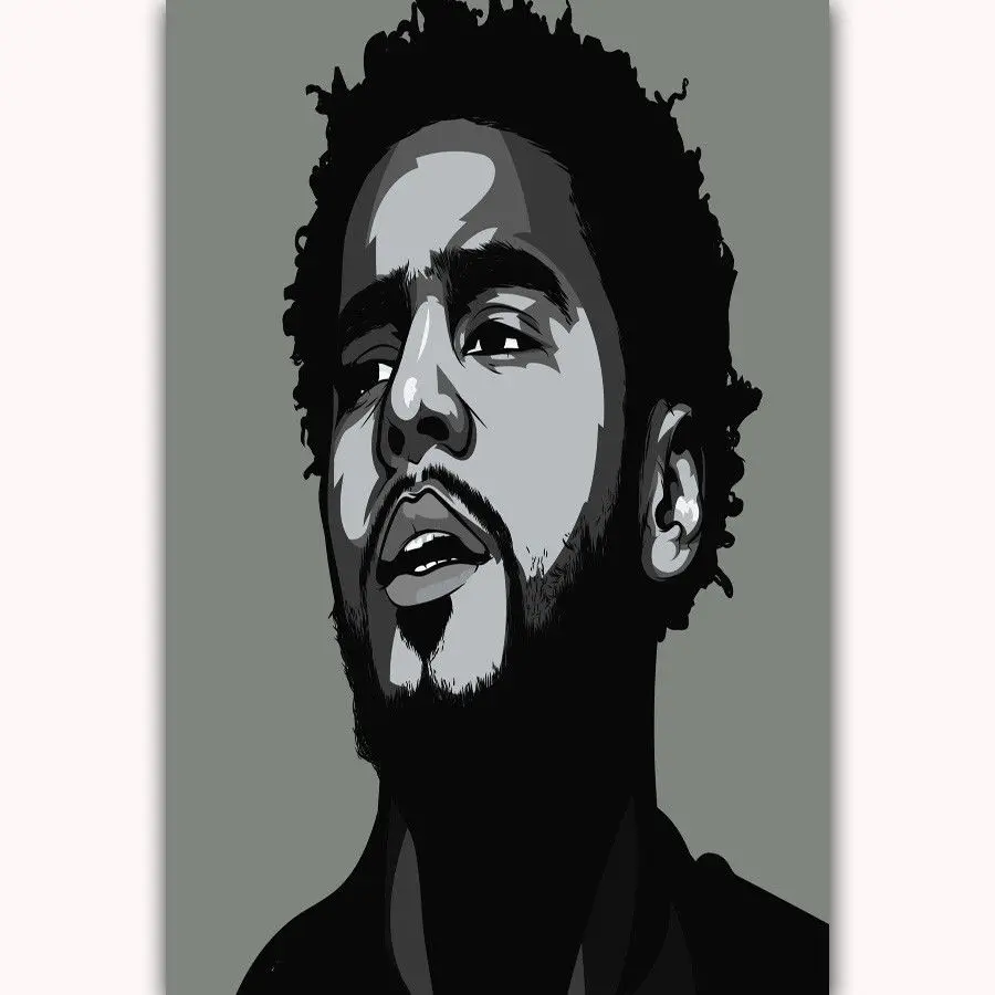 Горячая новинка J Cole хип хоп художественный лес Хиллз Шелковый плакат Наклейка на