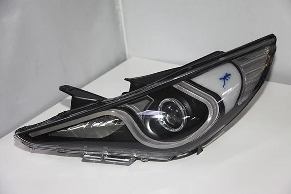 For Sonata I45 LED Strip Head Lamp For HYUNDAI 2009 2010 2011 2012 2013 Year Double Color With Daytime Running Lights