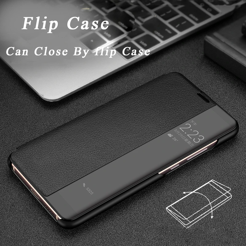 Cover for Huawei Mate 10 Pro P20 Cowhide Leather Book Style Case Mate10 mate10 pro P20pro Smart Window Flip Bag Fundas Shell |
