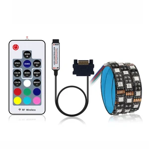 Светодиодная лента Sata RGB SMD 5050, 60 светодиодовм, 50100150200 см, с радиочастотным пультом дистанционного управления, чехол для ПК IP20, 12 В, гибкая светодиодная лента