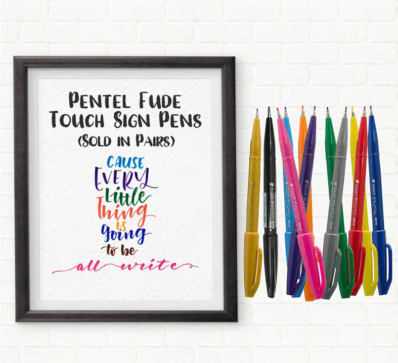 12 цветов s Япония Pentel сенсорная Кисть ручка набор каллиграфия красками ручки буквенные pennareli пуля журнал поставок фломастеры
