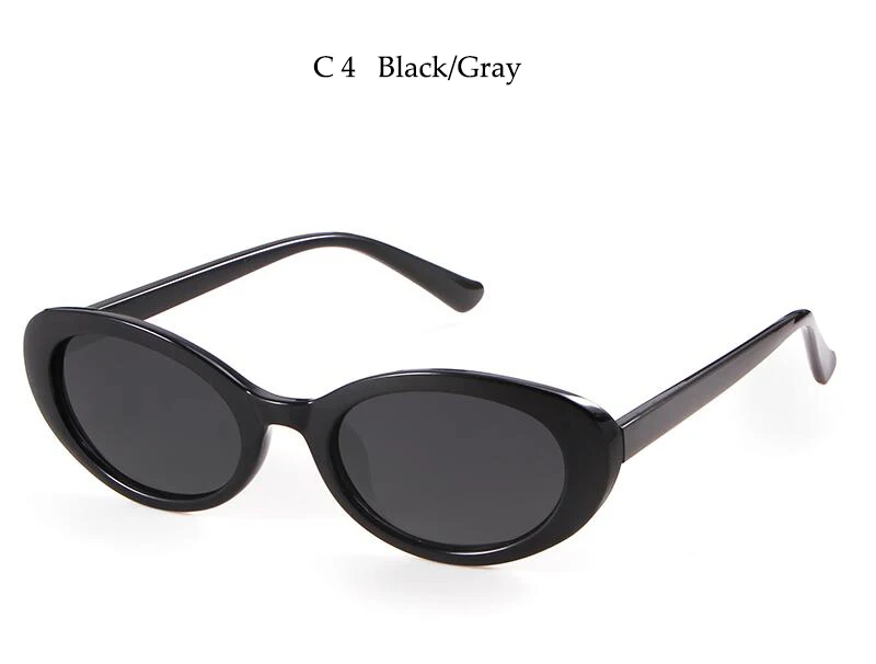 C 4 Black Gray Маленькие овальные фиолетовые Солнцезащитные очки женские модные брендовые дизайнерские милые Солнцезащитные очки белые розовые очки женские очки в леопардовой оправе Oculos - Цвет линз: C 4 Black Gray