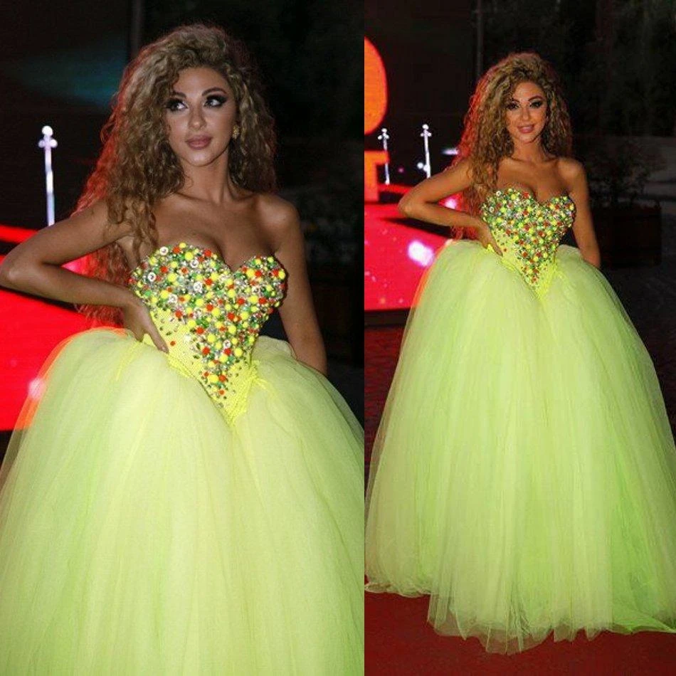 Myriam Fares Light Green Long Evening Dresses 2015 Elegant Sexy Sweeheart Backless Beaded Ball Gown Wedding Party Dress For Prom|dress organza|dress