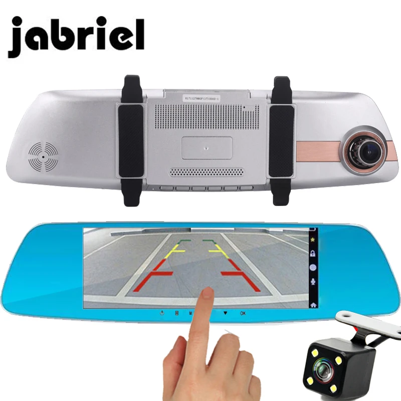 

Jabriel Car Mirror Camera 7.0 Inch Video Recorder Mirror With Rear View Camera For Car Cam Full HD 1080P Dual Dash Cam Auto DVRs
