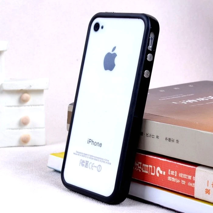 Розничная продажа новый однотонный силиконовый защитный бампер для iphone 4