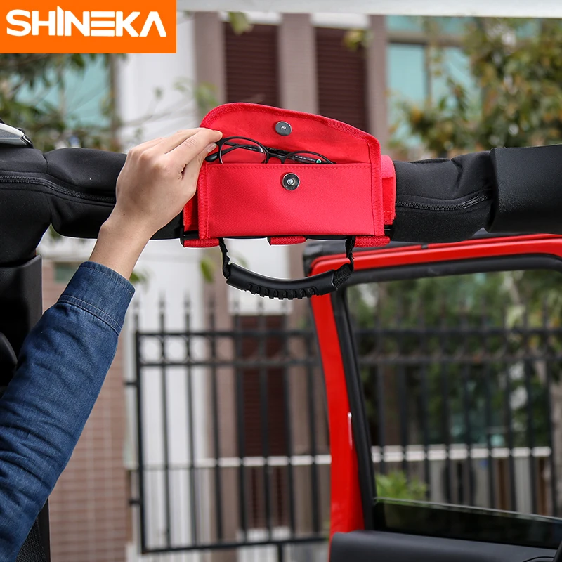 SHINEKA Автомобильная рулонная рукоятка с держателем для солнцезащитных очков