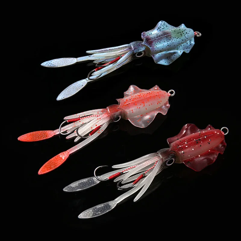 20 г/60 г УФ Glow Octopus Calamar Морская Рыбалка воблер кальмар Джиги рыболовные приманки
