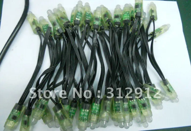 12 мм RGB полный светодиодный пиксельный модуль (WS 2811IC) DC5V вход 50 шт. в шнуре IP68 во